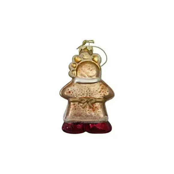 Blown Glass 4” Gingerbread Man Glass Christmas Tree Ornament Vintage - Picture 2 of 3
